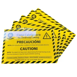 Etiquetas Precaución Heat Tracing Comind